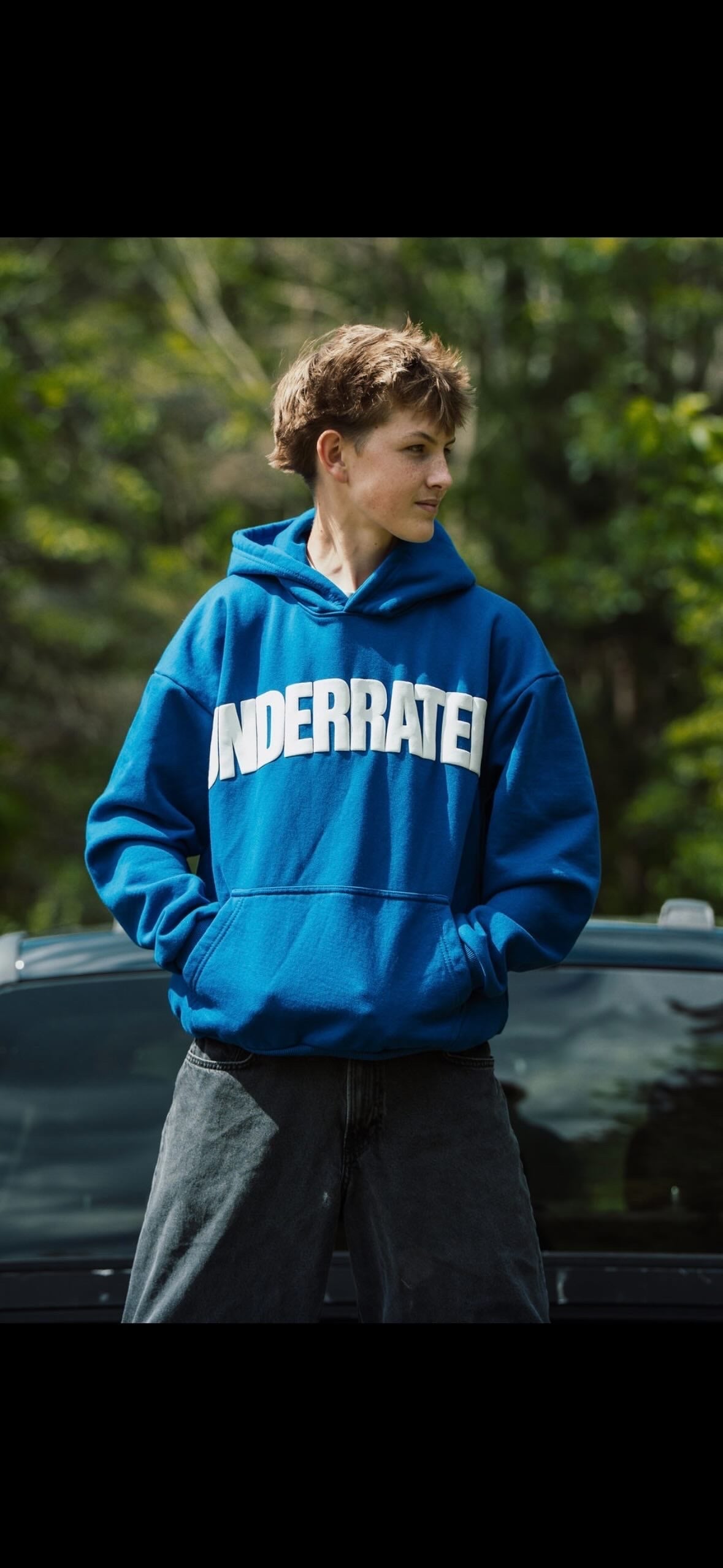 Blue/White Underrated Hoodie
