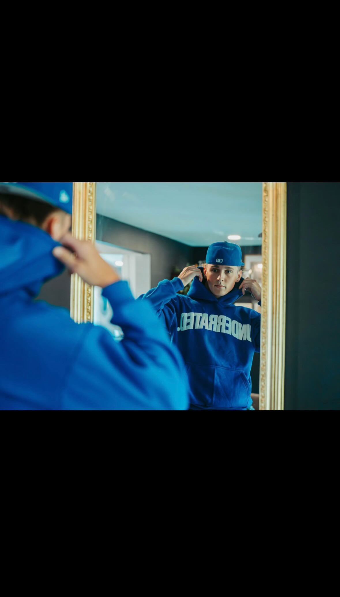 Blue/White Underrated Hoodie