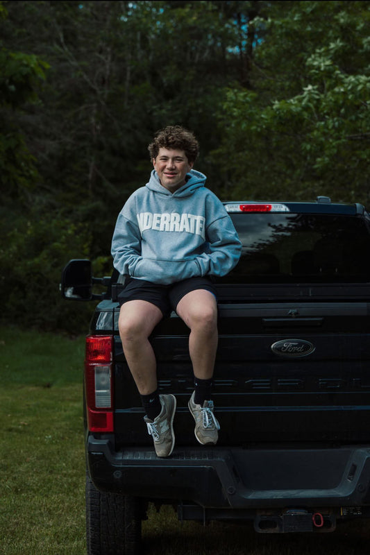 Grey/White Underrated Hoodie
