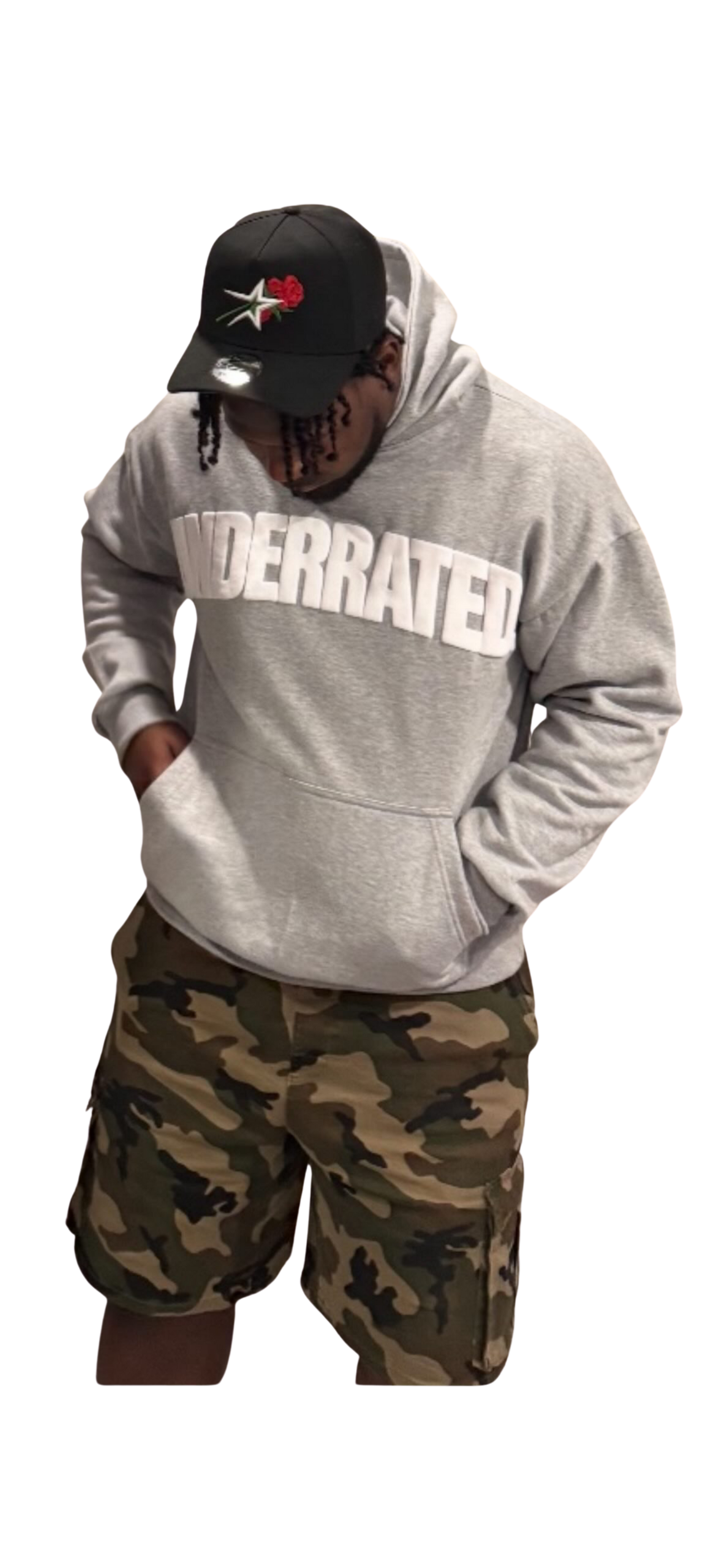 Grey/White Underrated Hoodie