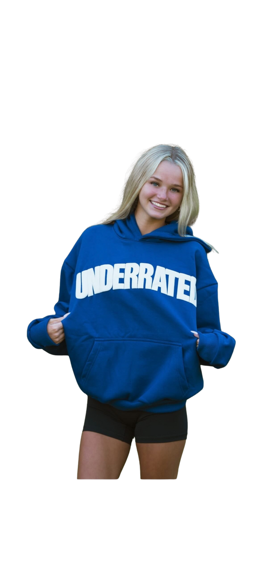 Blue/White Underrated Hoodie
